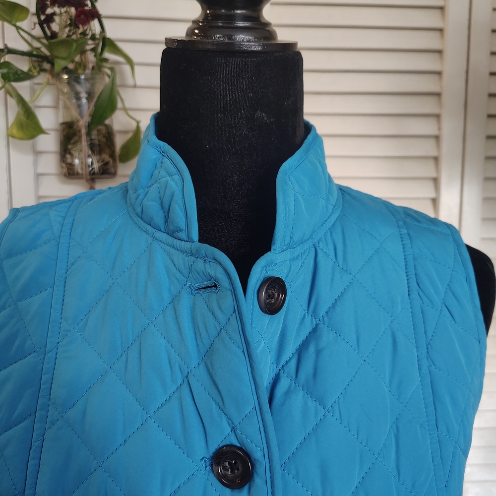 J.Jill Bright Turquoise Blue Quilted Vest Size XS – Like New - Picture 10 of 13